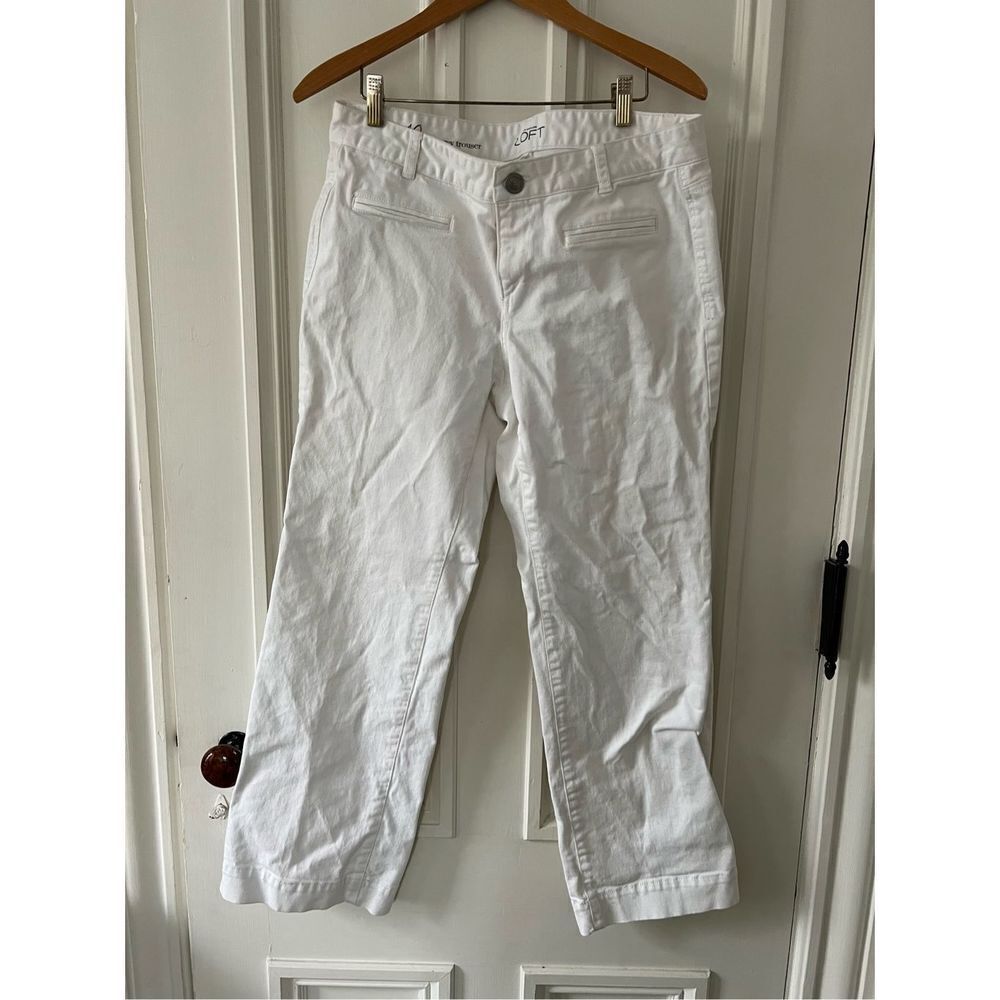 Loft white Kirby trouser flare jeans 10P